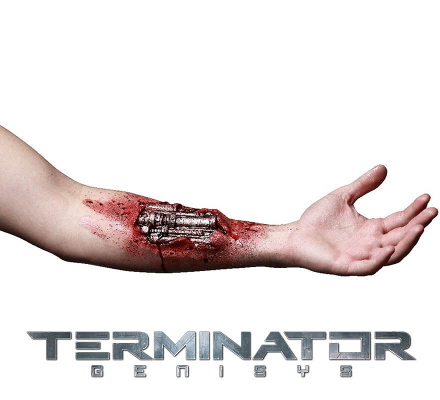 Maquillaje FXs de Herida en el brazo de Terminator