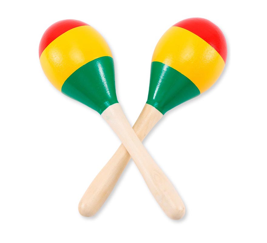 20 cm mexikanische Maracas aus Holz