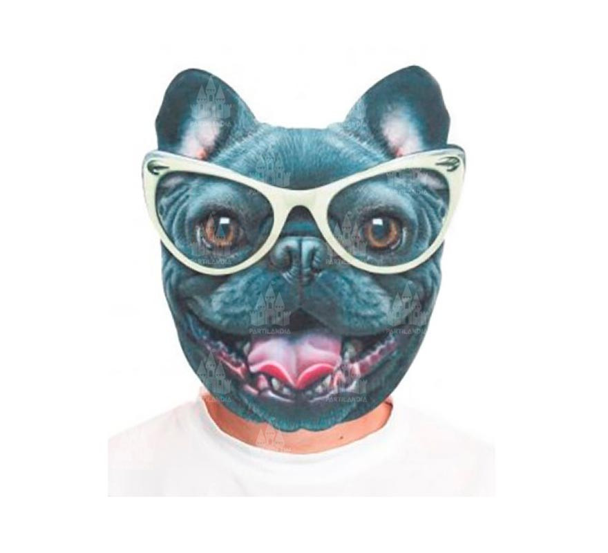 Printed Black Bulldog Mask