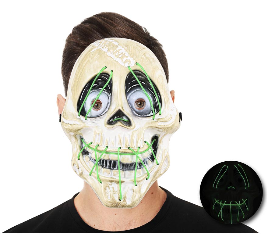 Máscara de Caveira com Tubo de Luz Máscara de Caveira com Tubo de Luz