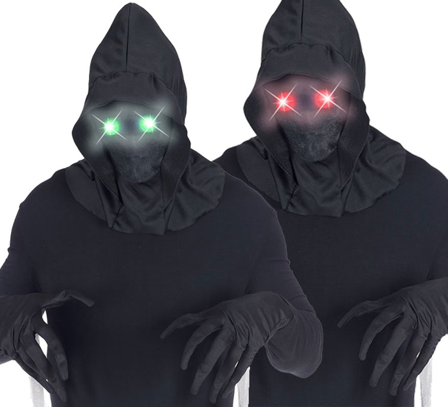 Invisible Face Mask with Hood and Luminous Eyes in Various Colors