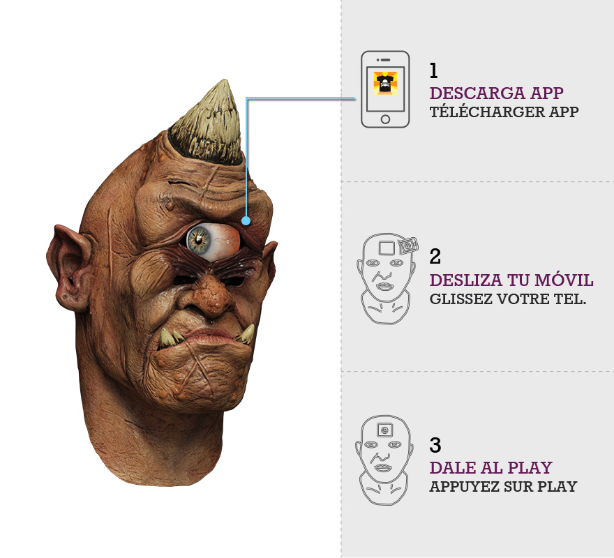 Máscara con animación Cíclope errante