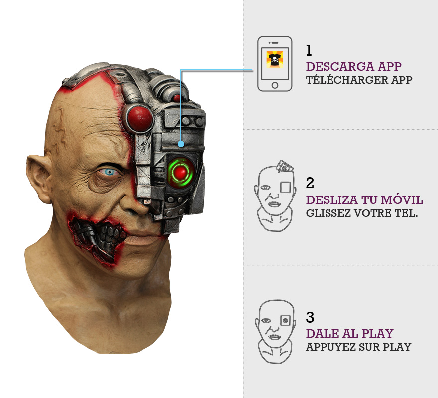 Máscara con animación Cyborg Scanning