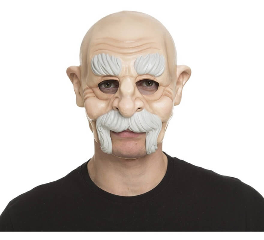 Máscara de Anciano con Bigote sin Barbilla
