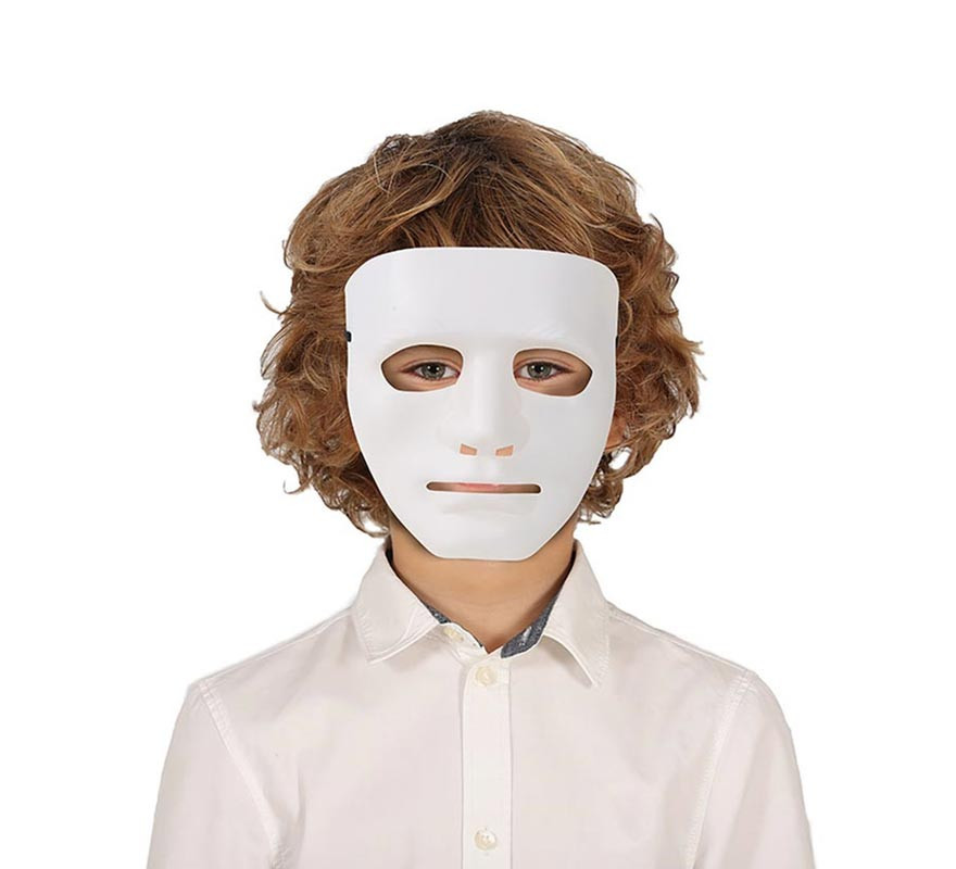 Masque d'Assassin Blanc en PVC pour Enfant