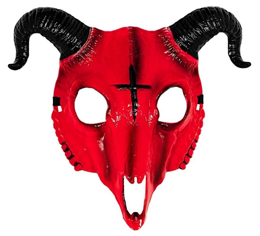 Máscara de Calavera Carnero roja