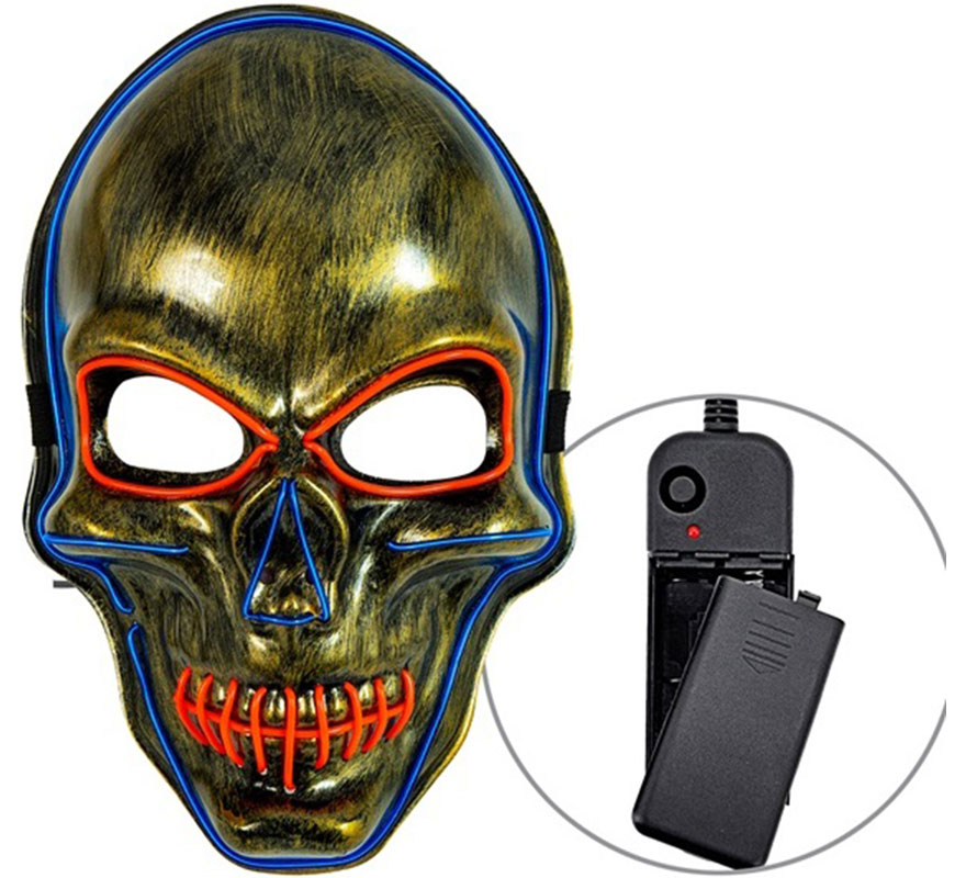 Colorful LED Golden Skull Mask
