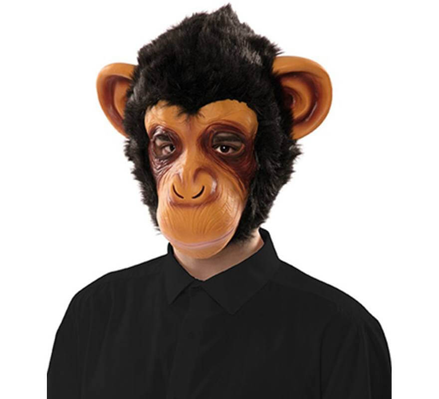 eurocarnavales maschera di scimpanzé con capelli, uomo/donna