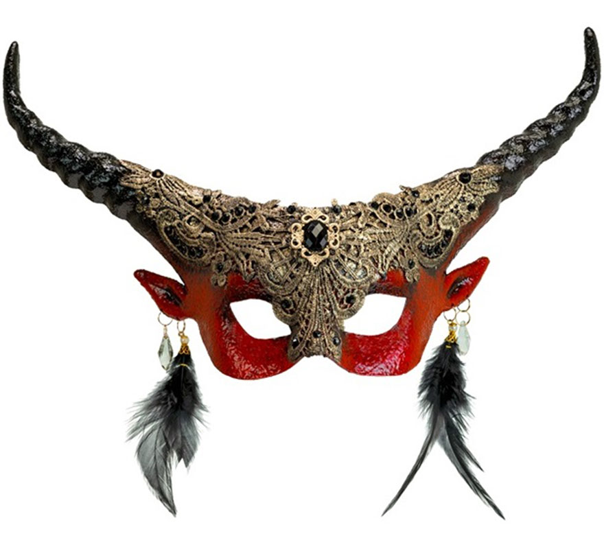 Máscara do Diabo Teatral Vermelho