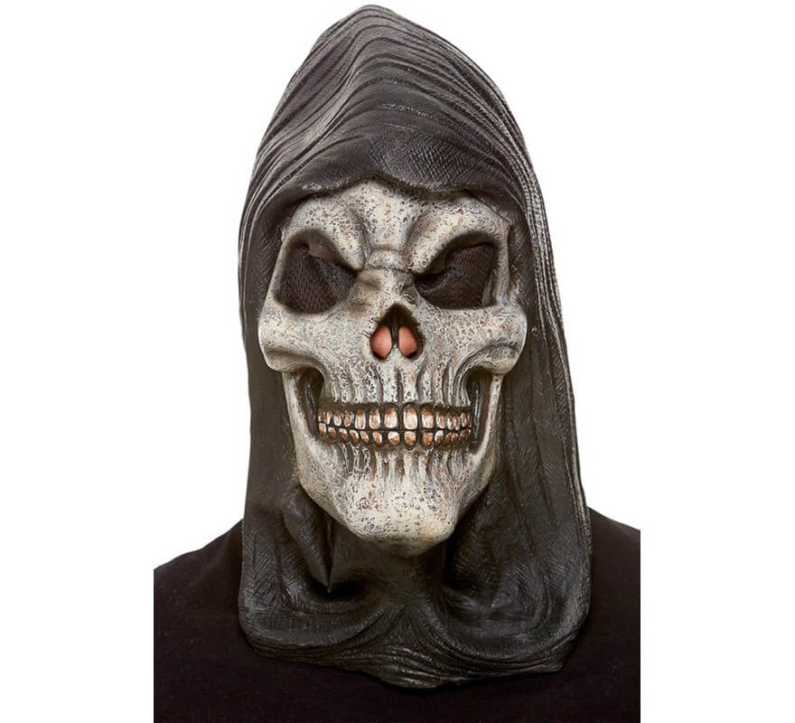 Maschera scheletro con cappuccio per adulti