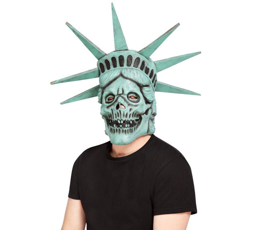 Maschera Statua della Libertà di cranio lattice