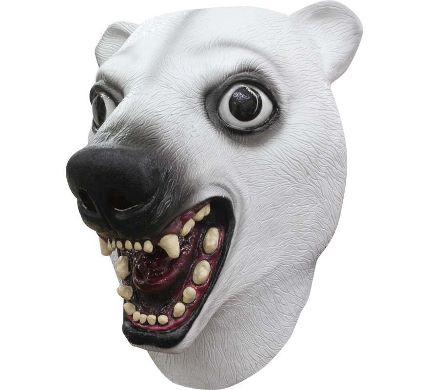 Máscara de oso blanco o polar de látex