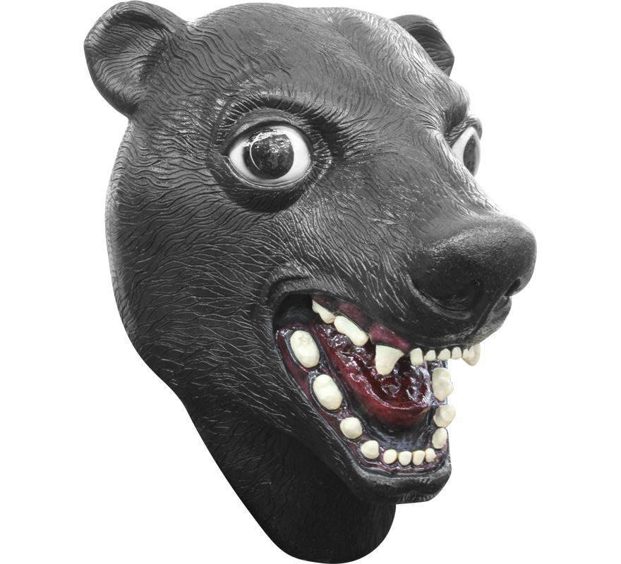 Máscara de oso negro de látex