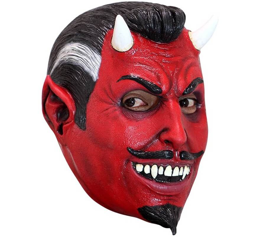 Masque de Diable rouge en Latex