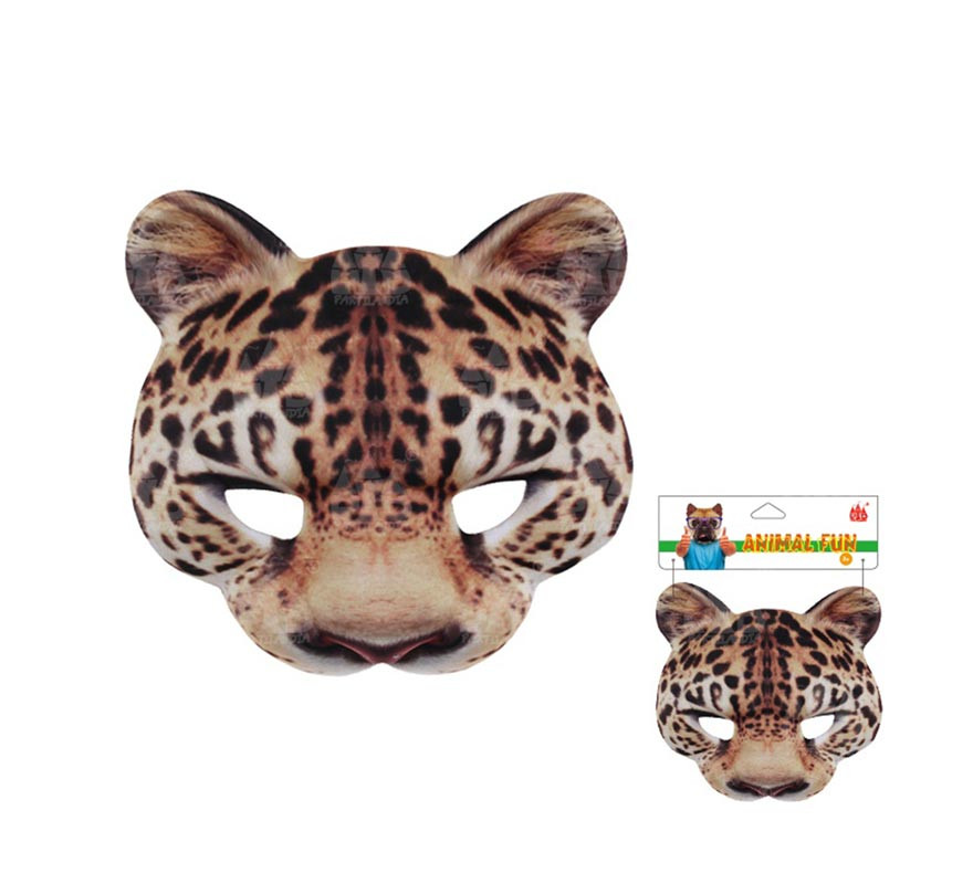 Máscara de leopardo realista com orelhas