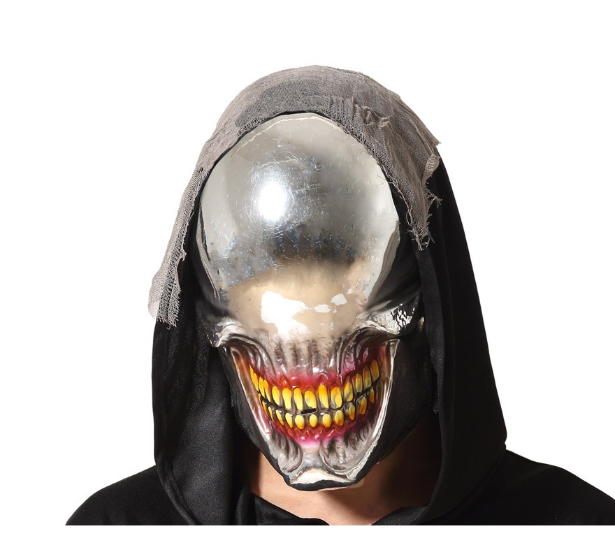 Maschera integrale Androide Alieno con luci a LED sulla fronte