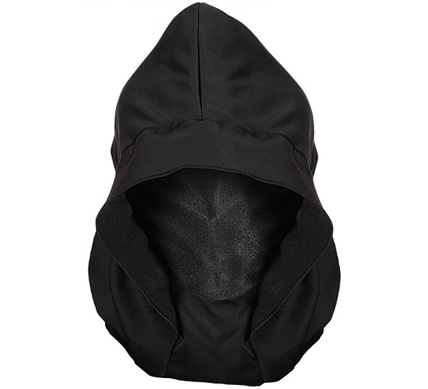 Black Mask with Hood and Luminous Eyes