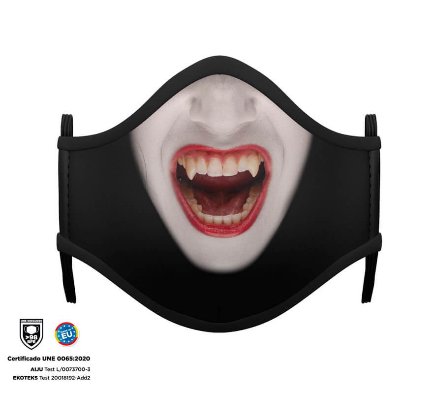 Mascarilla Higiénica Halloween Vampira Infantil