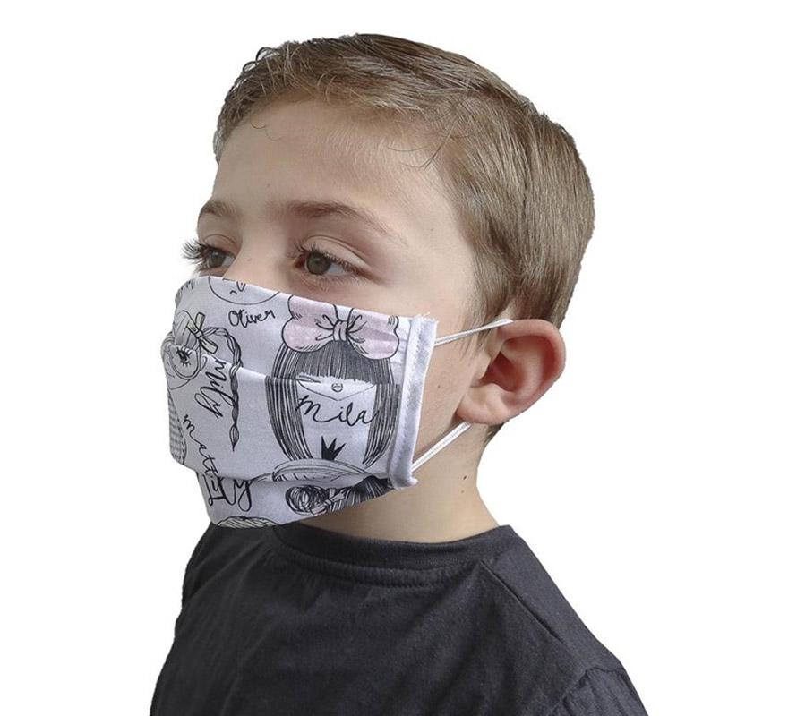 A máscara higiênica protetora infantil carimbou 3 filtros em diferentes mod