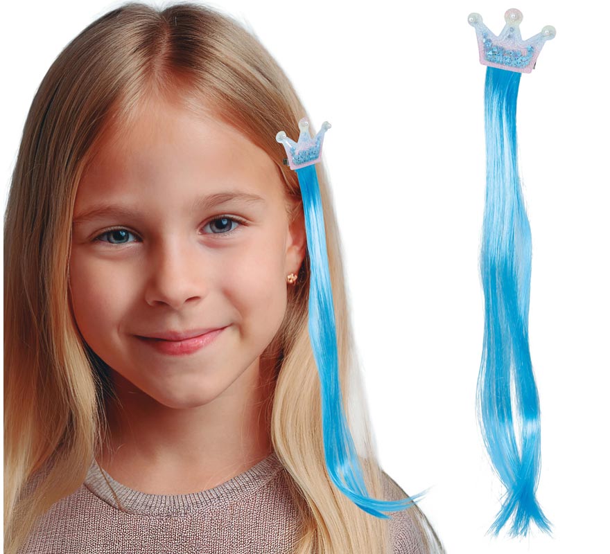 Mechón azul con Corona de 35 cm Mechón azul con Corona de 35 cm
