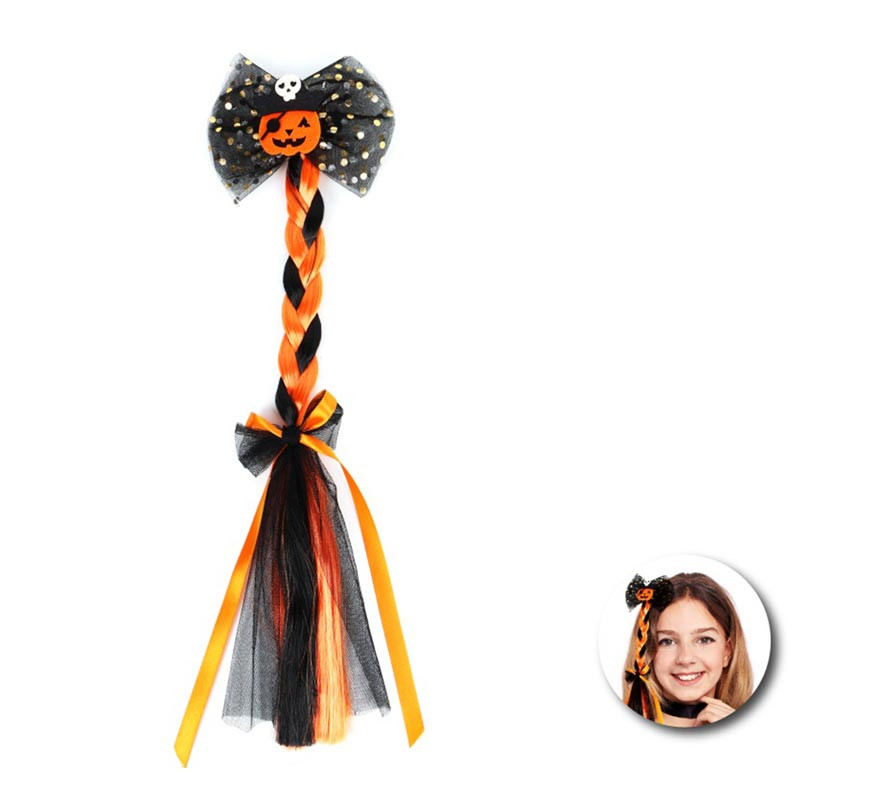 Black and orange pumpkin lock for children