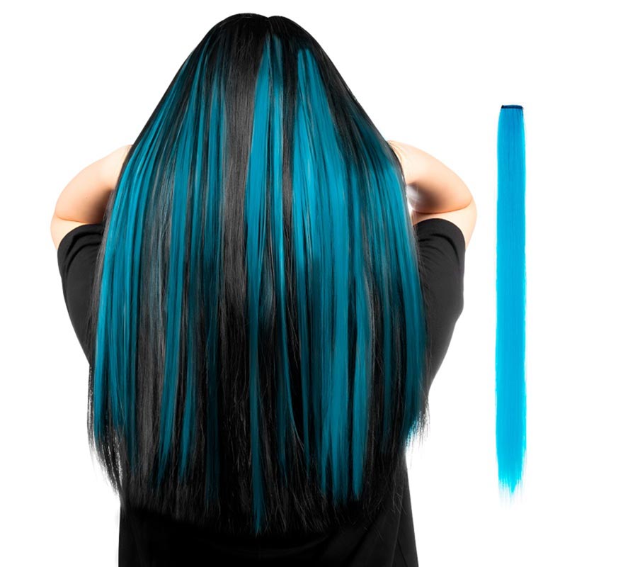Long straight lock in various colors with clip