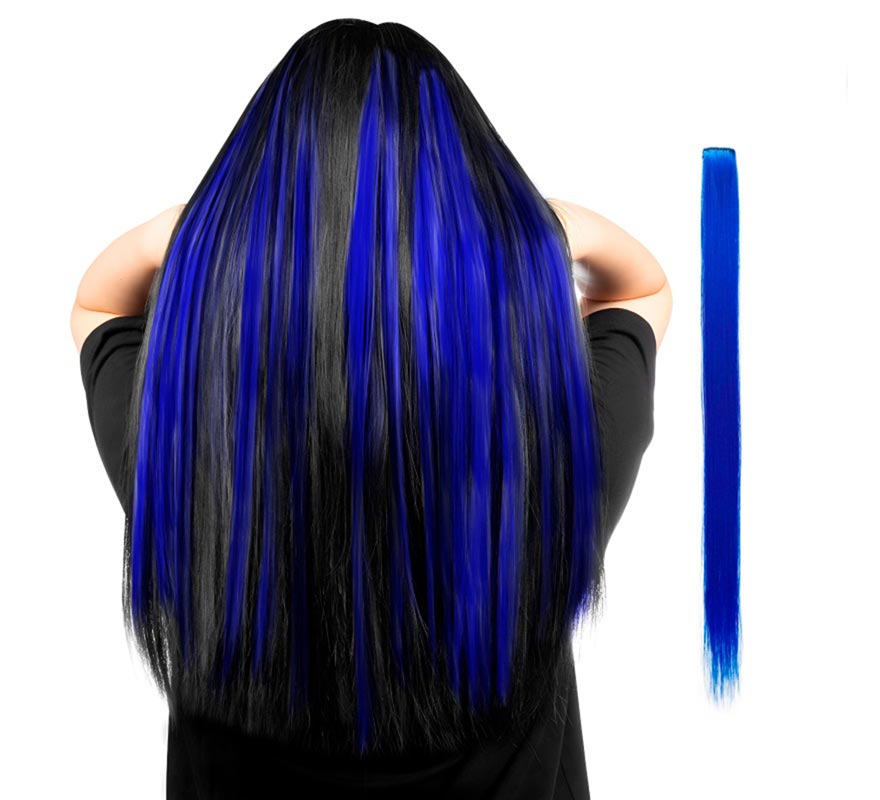 Long straight lock in various colors with clip