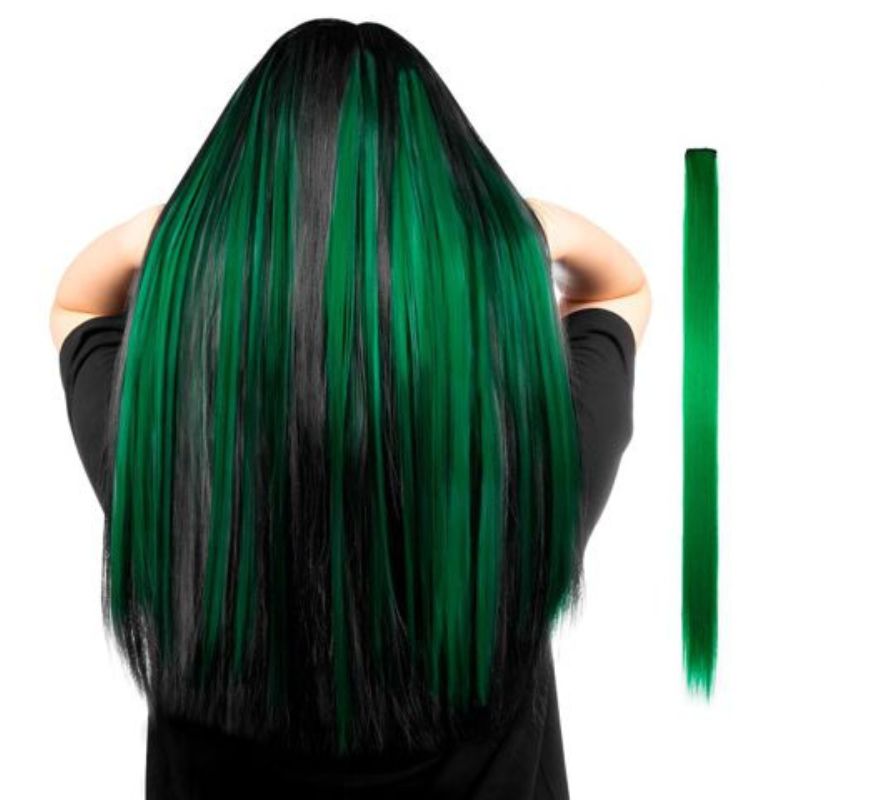 Long straight lock in various colors with clip