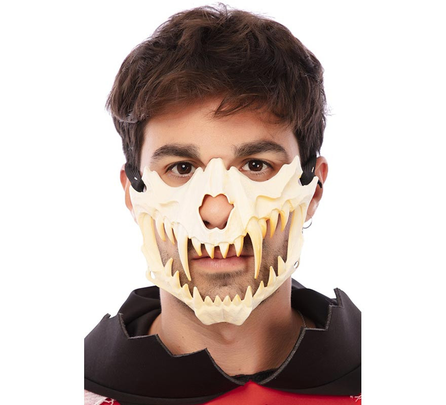 Adult Skeleton Half Mask with Fangs 14x16.5 cm