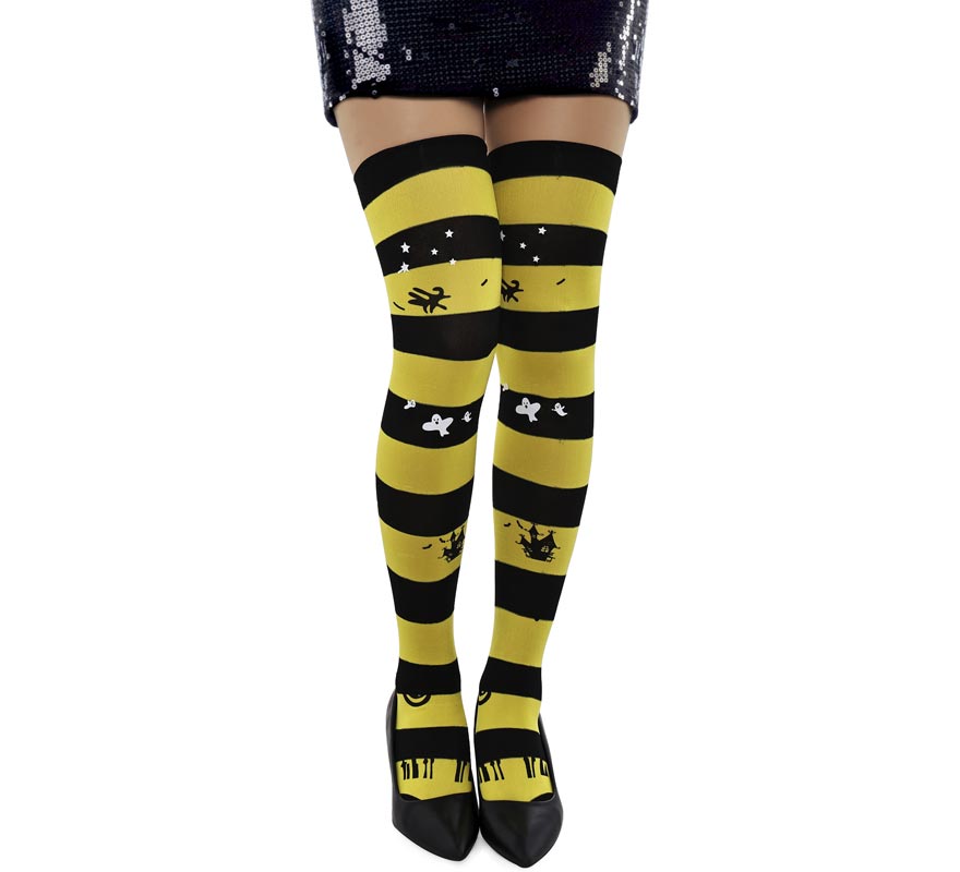 Black and yellow striped stockings