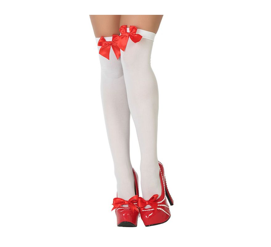 White Stockings with Bows in various colors