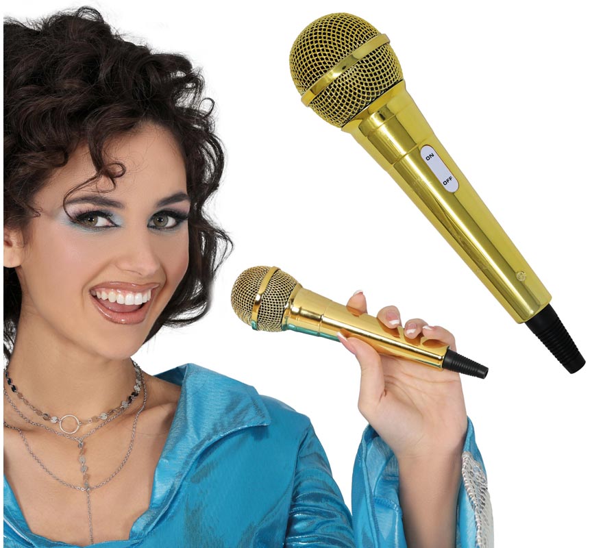 Micrófono dorado de 20 cm