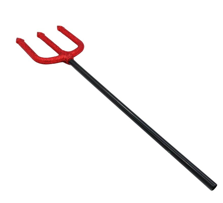 Mini Red and Black Glitter Trident Toy