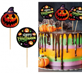 12 Decorative Toothpicks with Pumpkin paper 6 cm