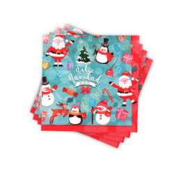 12 Merry Christmas Paper Napkins