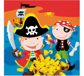 12 Pirate Napkins of 33x33 cm