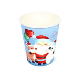 12 Santa Claus Christmas Paper Cups 270 ml