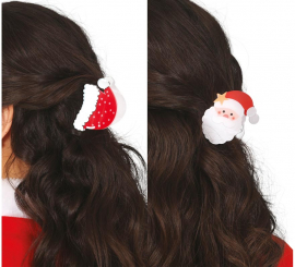 2 Grampos de Cabelo de Papai Noel 7 cm