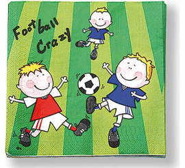 20 Football Napkins of 33x33 cm