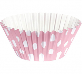 25 Pink Cup Cake Containers with White Polka Dots