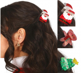 3 Weihnachts-Haarspangen 3,5 cm