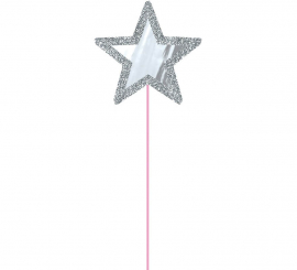 4 Mirror Star Wands of 29 cm