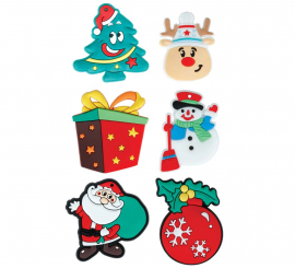 48 Assorted Christmas Magnets, 5 cm in Size