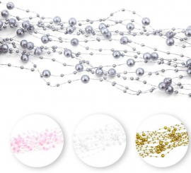 Decoração com 5 fios de pérolas 135 cm cores sortidas Decoração com 5 fios de pérolas 135 cm cores sortidas