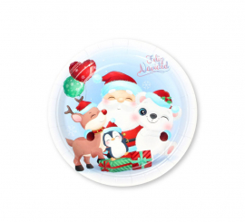 6 Santa Claus Christmas Paper Plates 18cm