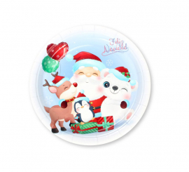 6 Santa Claus Christmas Paper Plates 23cm