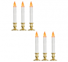 6 Velas Led de 23 cm