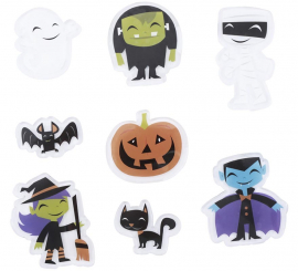 Frankenstein , Witch and Vampire Gel Stickers assorted models