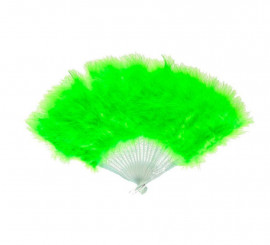 Green feather fan with hook