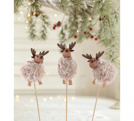 Adorno de Reno con Palo surtidos de 10 cm